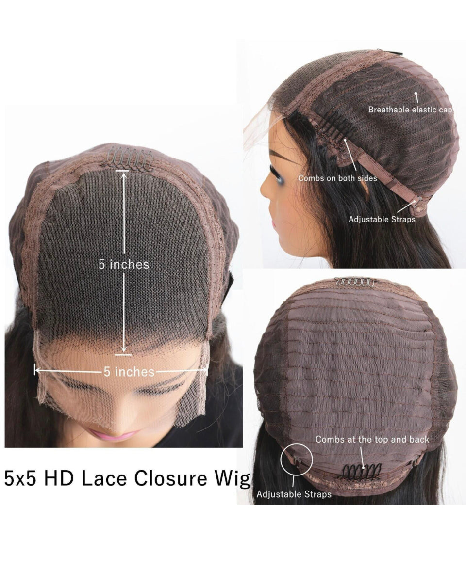 Deeper Parting 5x5 HD Lace Closure Wigs Inside of Wig Construction 