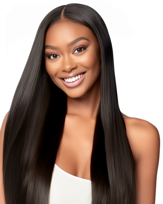 4x4 Transparent Closure Wigs Straight Texture Natural Black 1b 