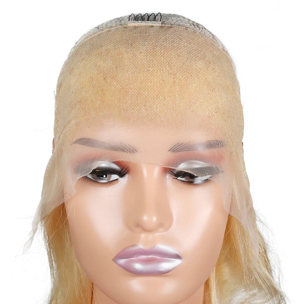 Full Parting 13x4 Transparent Lace Frontal Wigs Inside of Wig Construction Blonde 613